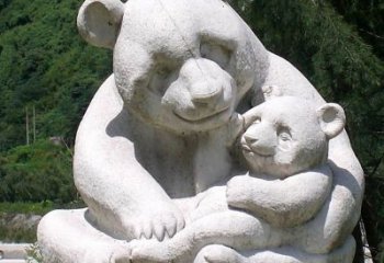天津公园装饰熊猫石雕