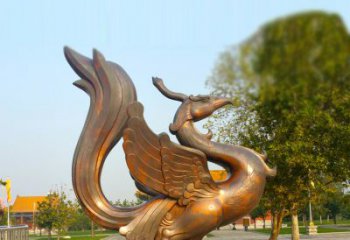 天津纯铜铸造的四灵之朱雀雕塑