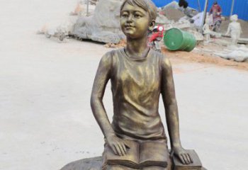 天津铜雕景观摆件——“女孩看书”