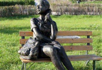 天津人物座椅雕塑——少女望远