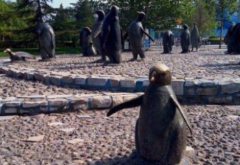 天津企鹅动物铜雕