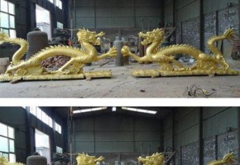 天津古典传统双龙戏珠铜雕塑