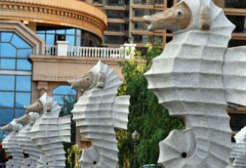 天津艺术级小区喷水马雕塑