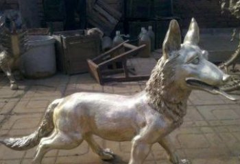 天津铸铜小狗动物雕塑