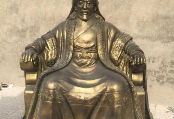 天津展现历史荣光的成吉思汗铜雕