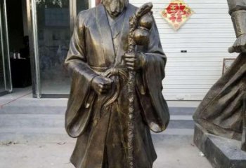 天津珍藏古代名医孙思邈铜雕塑