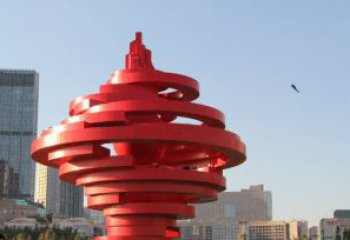 天津不锈钢抽象火炬雕塑，展现活力与坚强
