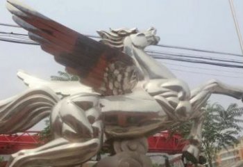 天津流畅优美的不锈钢飞马雕塑