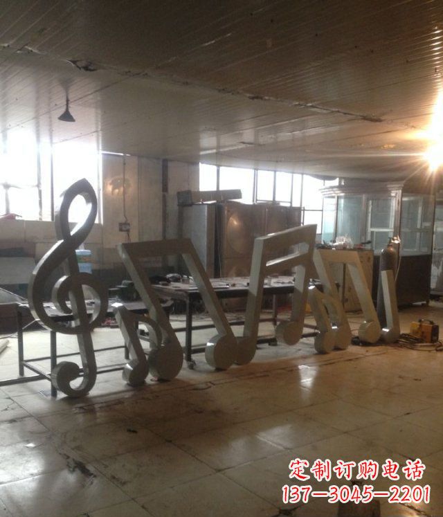 天津精致不锈钢音符景观雕塑