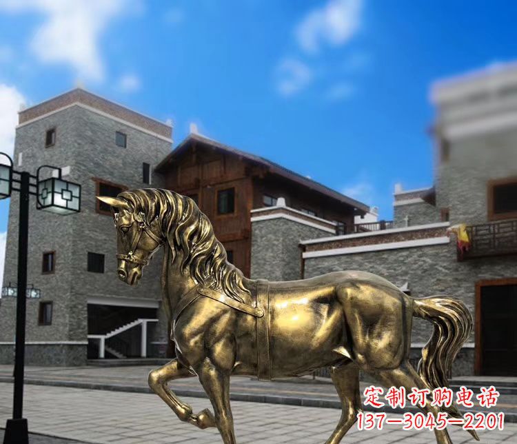 天津金色动物雕塑,点缀您的园林景观