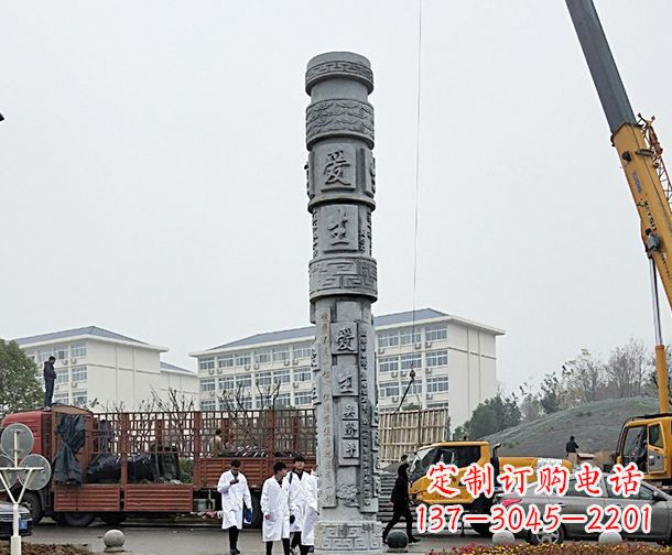 天津广场景观大理石龙柱石雕 (7)