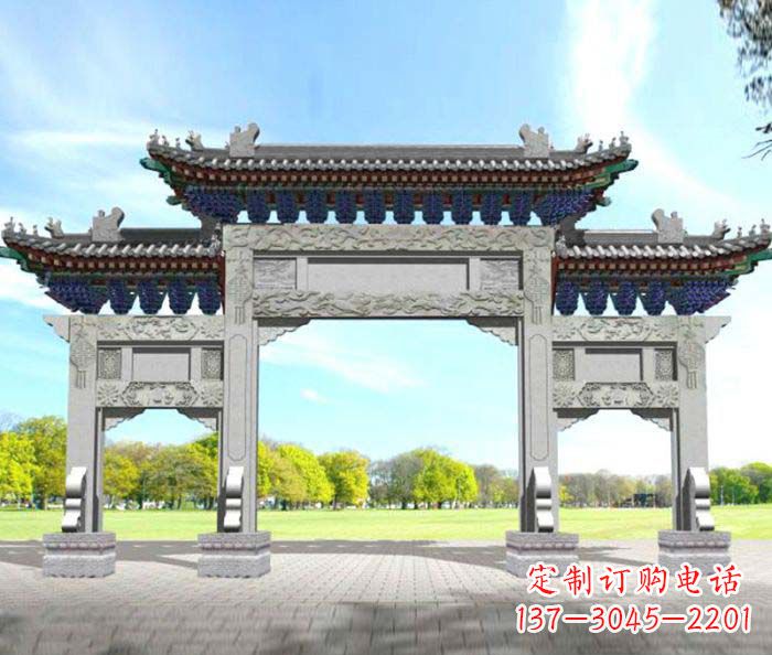 天津广场景观大理石牌楼石雕