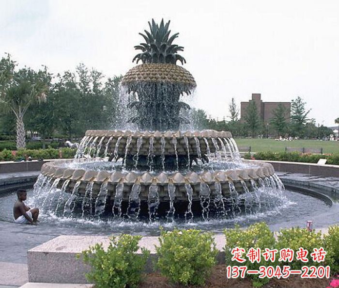 天津广场景观大型菠萝喷泉石雕
