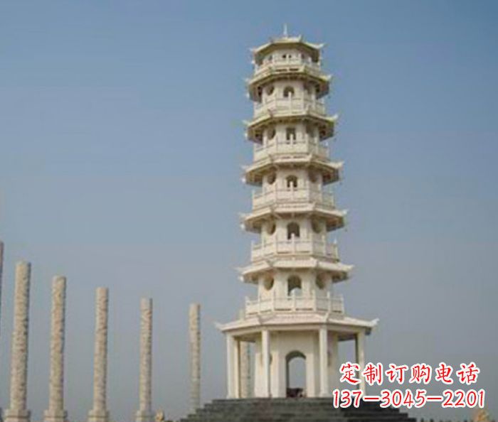 天津广场景观多层宝塔石雕 (2)