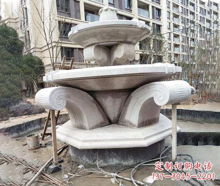 天津海马石雕喷泉,喷水灿烂缤纷