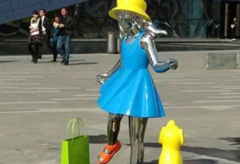 天津中领雕塑：极致的不锈钢小女孩雕塑