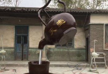 天津茶壶精美铜雕，为您打造经典景观雕塑