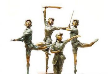 天津广场女红军人物铜雕