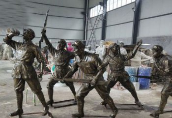天津广场铜雕解放军人人物雕塑