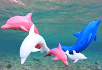 天津海豚玻璃钢彩绘雕塑–彰显唯美与深情