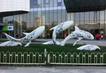 天津城市绿地观赏海豚雕塑
