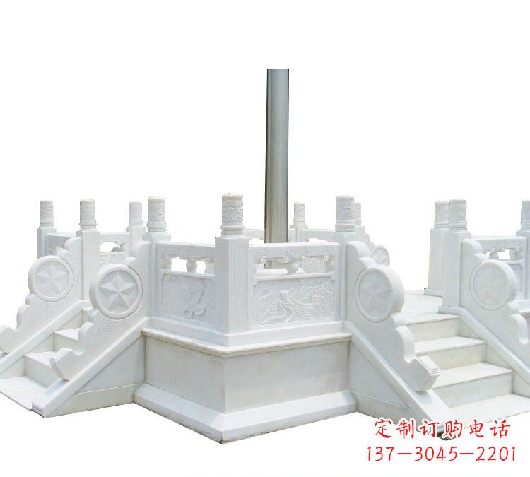 天津精美的汉白玉升旗台雕塑