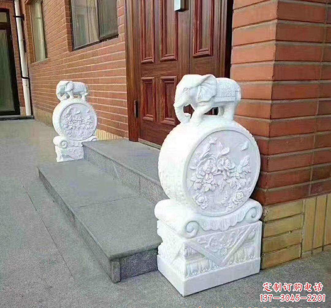 天津汉白玉大象雕塑,令家庭美景更加完美
