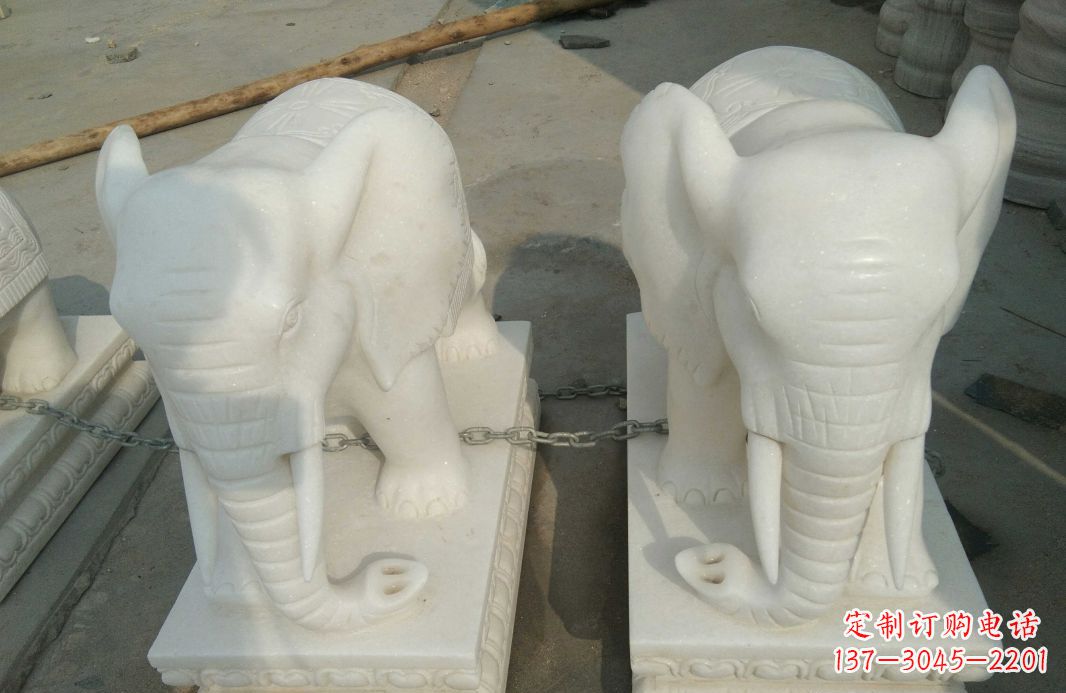 天津汉白玉大象雕塑是中领雕塑定制厂家的精品作…