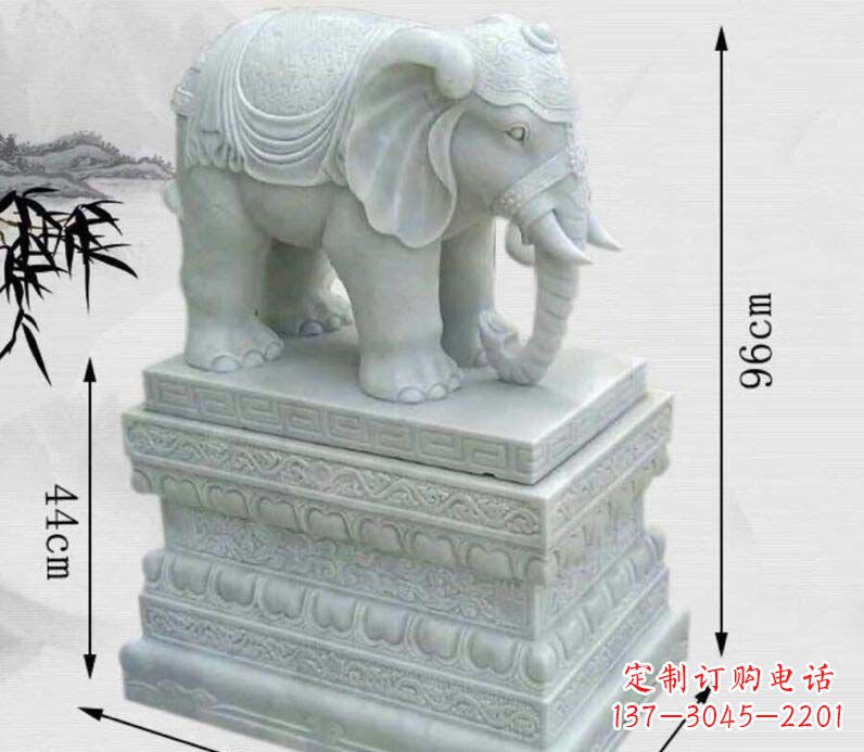 天津令人惊叹的汉白玉大象门口雕塑