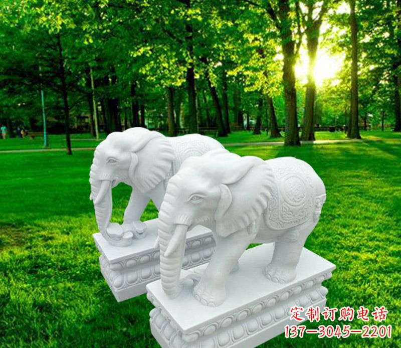 天津山水万古传统招财大象雕塑