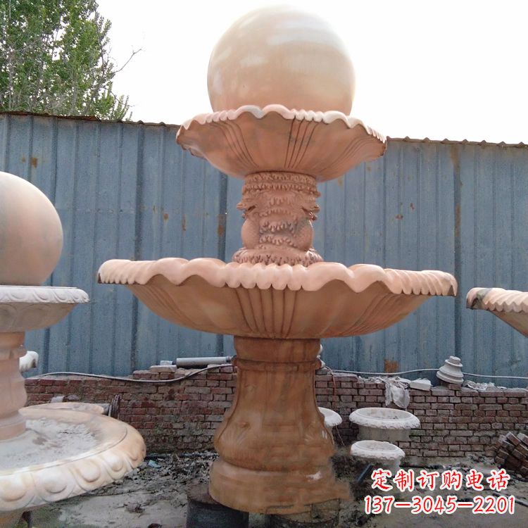 天津专业定制红色风水球雕塑定制