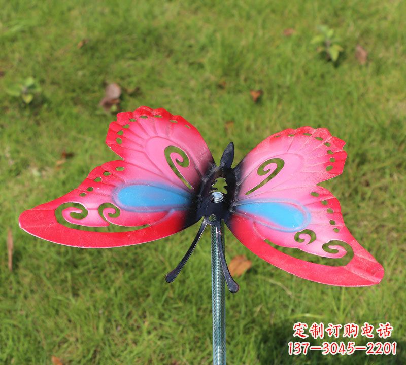天津红色系蝴蝶不锈钢喷漆动物插件