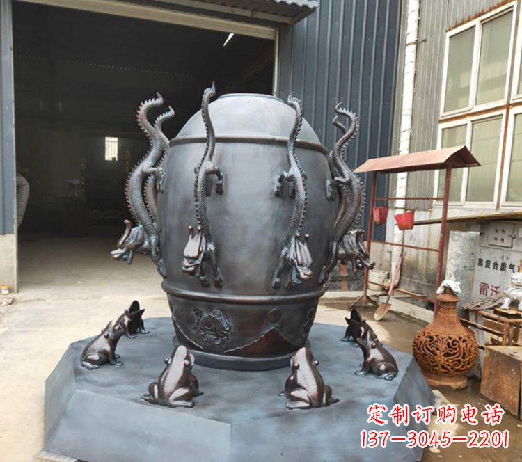 天津浑天仪玻璃钢仿铜雕塑，活跃校园景观