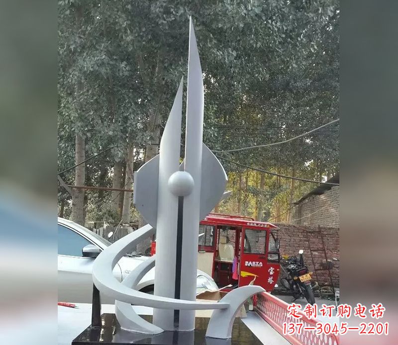 天津火箭剪纸雕塑不锈钢