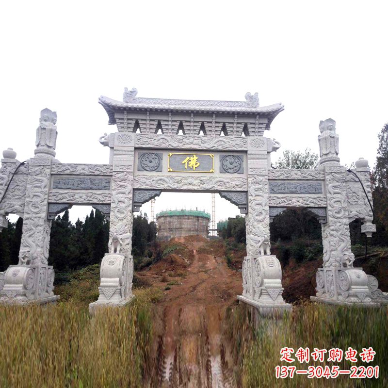 天津景区入口石牌坊