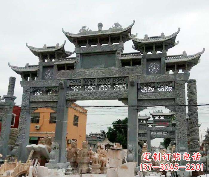 天津石雕牌坊,精致雕塑让你完美点缀