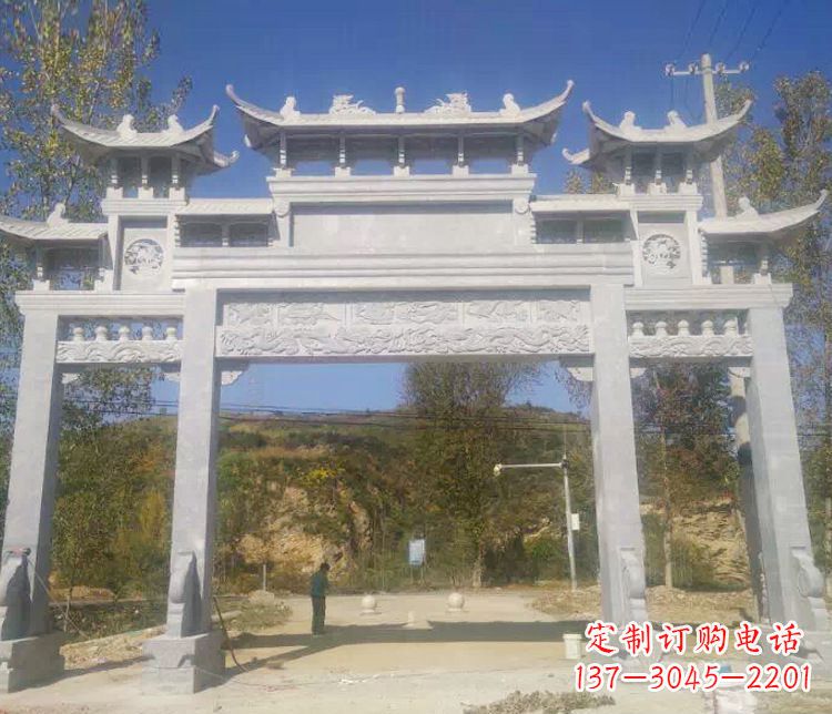 天津中领雕塑:精雕制作仿古石牌坊石雕