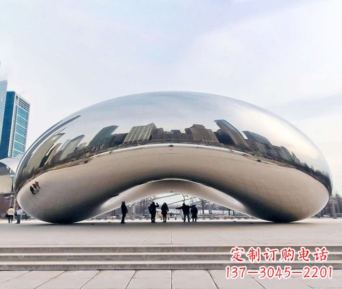 天津镜面不锈钢大型创意拱门雕塑