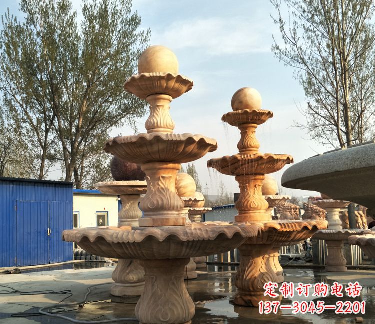 天津古典九龙喷泉雕塑，可观赏九龙戏珠石