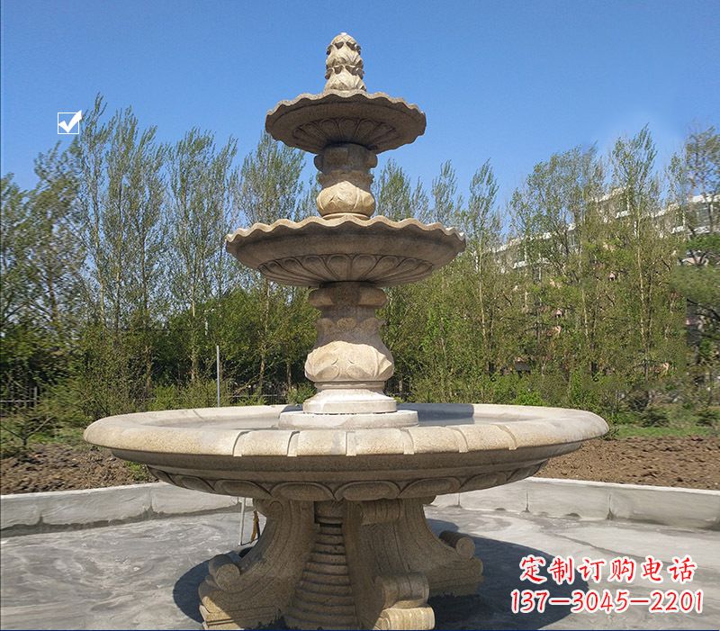 天津九龙浴太子喷泉石雕