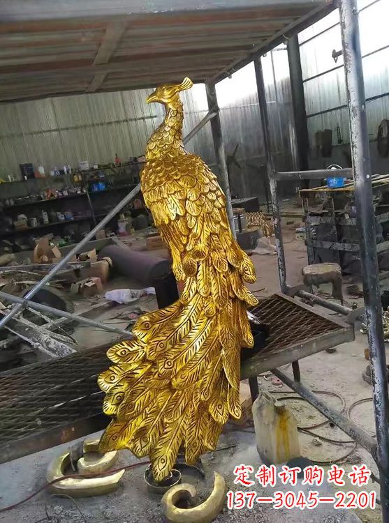 天津精工制作的鎏金凤凰雕塑