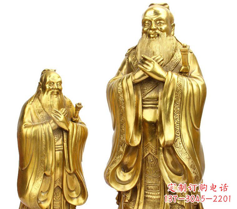 天津鎏金孔子铜雕像