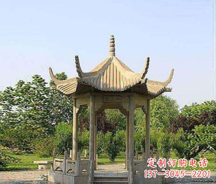 天津六角凉亭雕塑:精致而经典