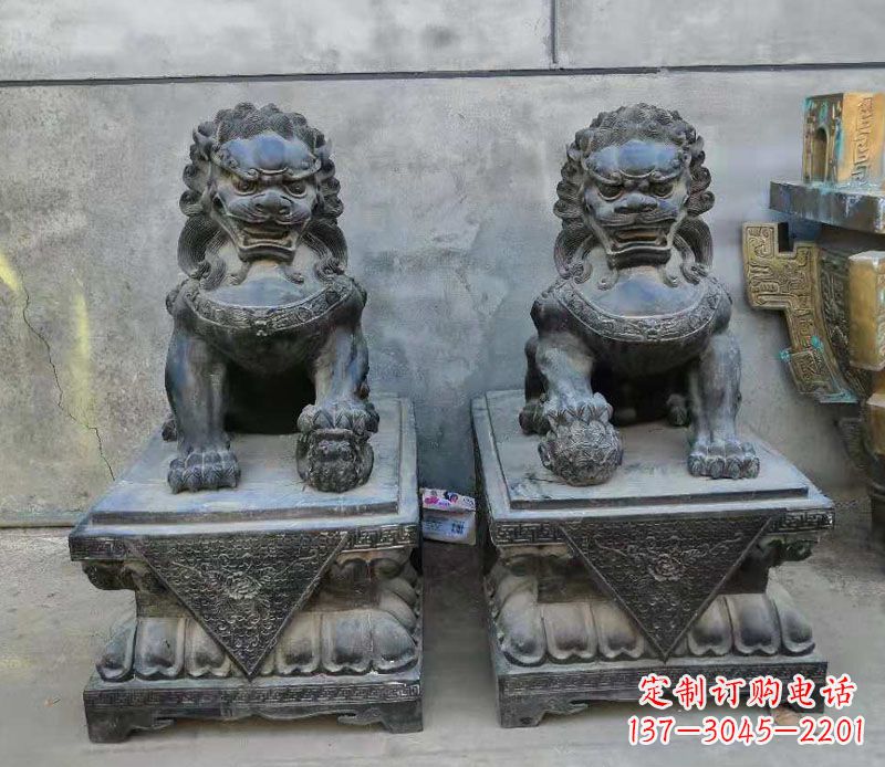 天津狮子雕塑,象征霸气的家门口装饰