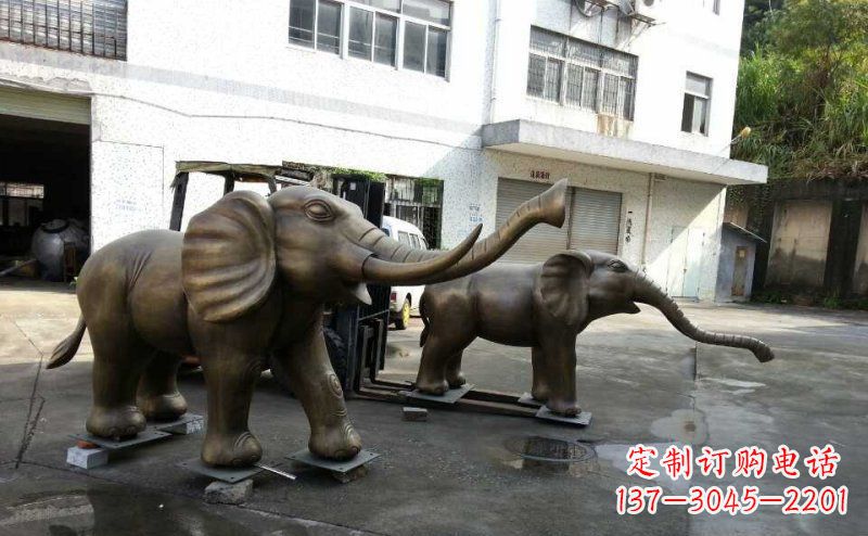 天津门口大象动物铜雕