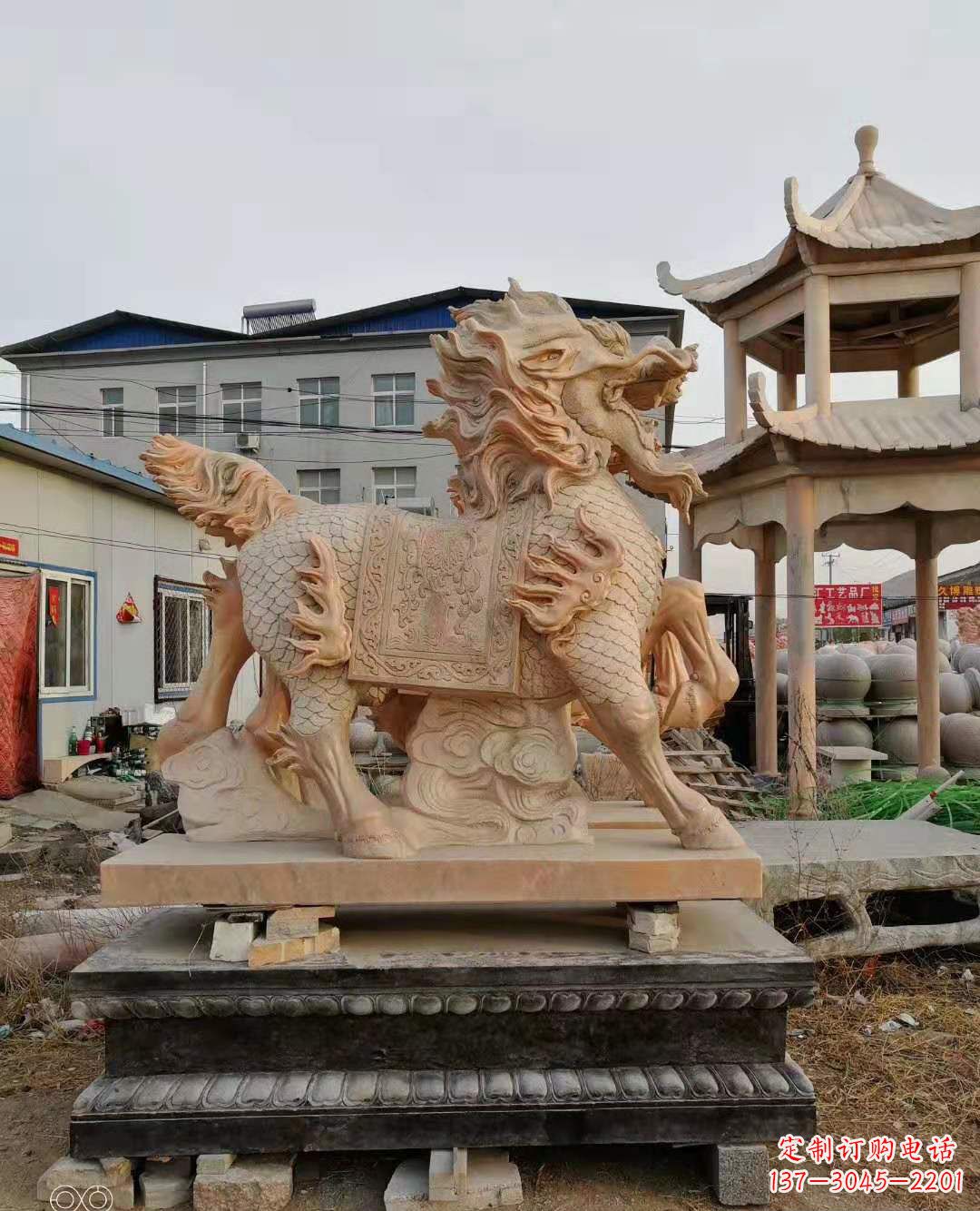 天津麒麟石雕,中领雕塑独特定制