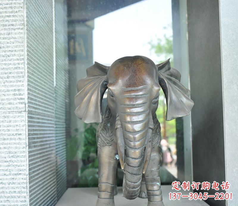 天津门口镇宅大象铜雕
