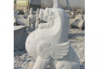 天津汉白玉独角兽石雕，精美细腻，魅力无穷
