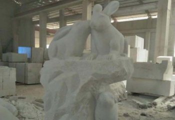 天津精美的中国古典生肖兔雕塑