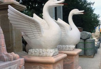 天津汉白玉天鹅雕塑，让庭院都享受激越的视觉奇观